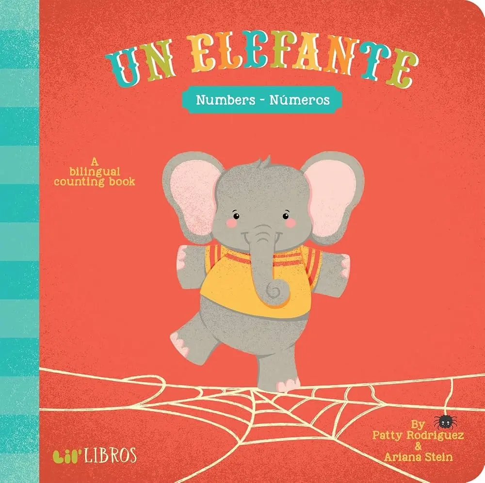 Cover of Un Elefante: Numbers / Números from Lil' Libros, a bilingual counting board book